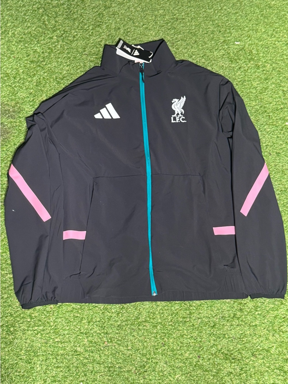 adidas Liverpool FC Z.N.E. Black Anthem Zip Up Jacket Mens Size L NWT